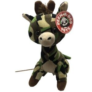 Peek-A-Boo Toys Camouflage Giraffe Plush Stuffed Animal Green Camo NWT 11-948